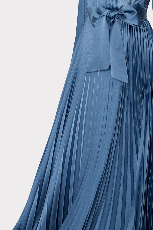 Milly Nadie Pleated Satin Maxi Dress Stone Women Dresses Milly Nadie Pleated Satin Maxi Dress Stone Women Dresses