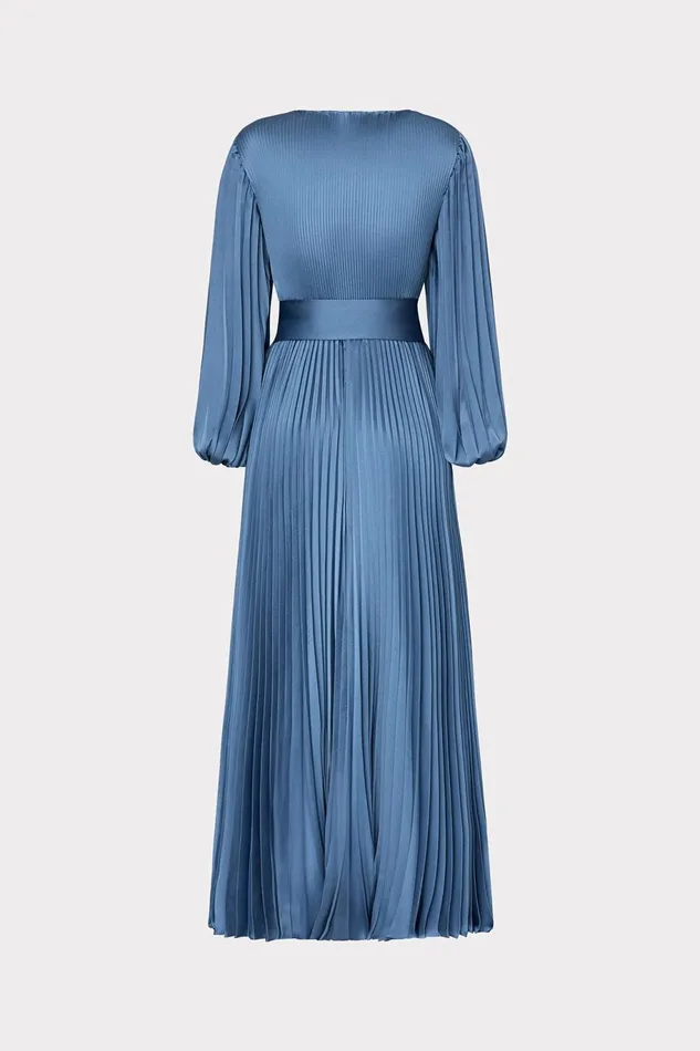 Milly Nadie Pleated Satin Maxi Dress Stone Women Dresses Milly Nadie Pleated Satin Maxi Dress Stone Women Dresses