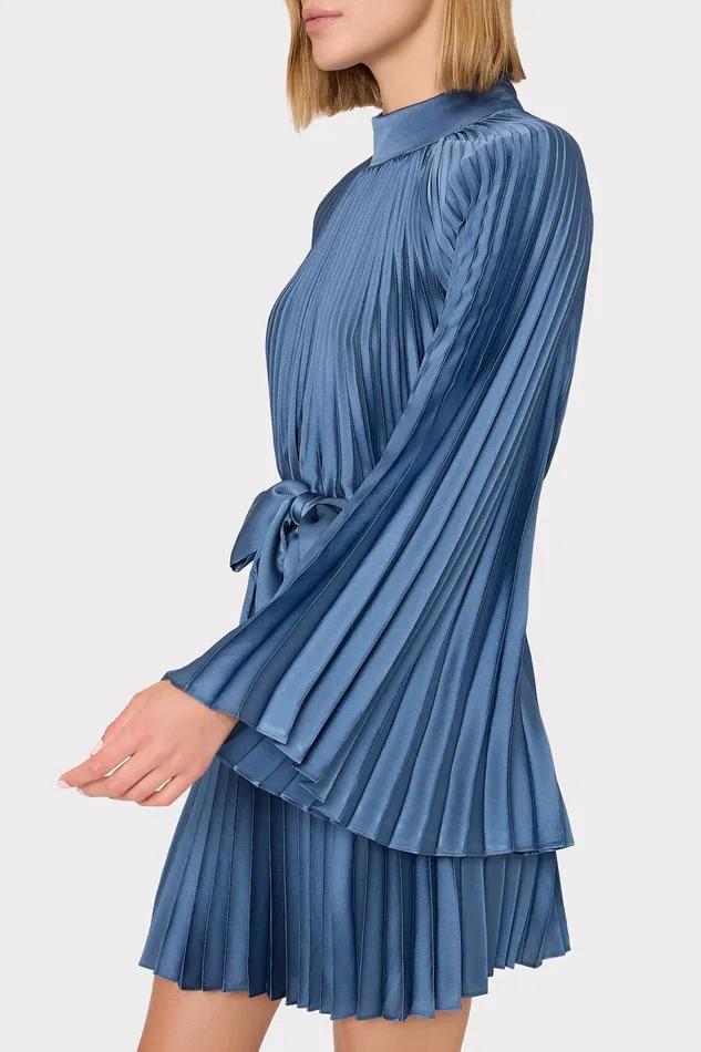 Milly Nandi Mock Neck Pleated Dress Stone Women Dresses Milly Nandi Mock Neck Pleated Dress Stone Women Dresses