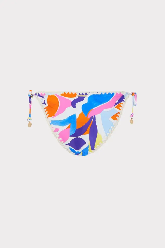 Milly Painted Bloom Bikini Bottom Blue Multi Women Bikinis