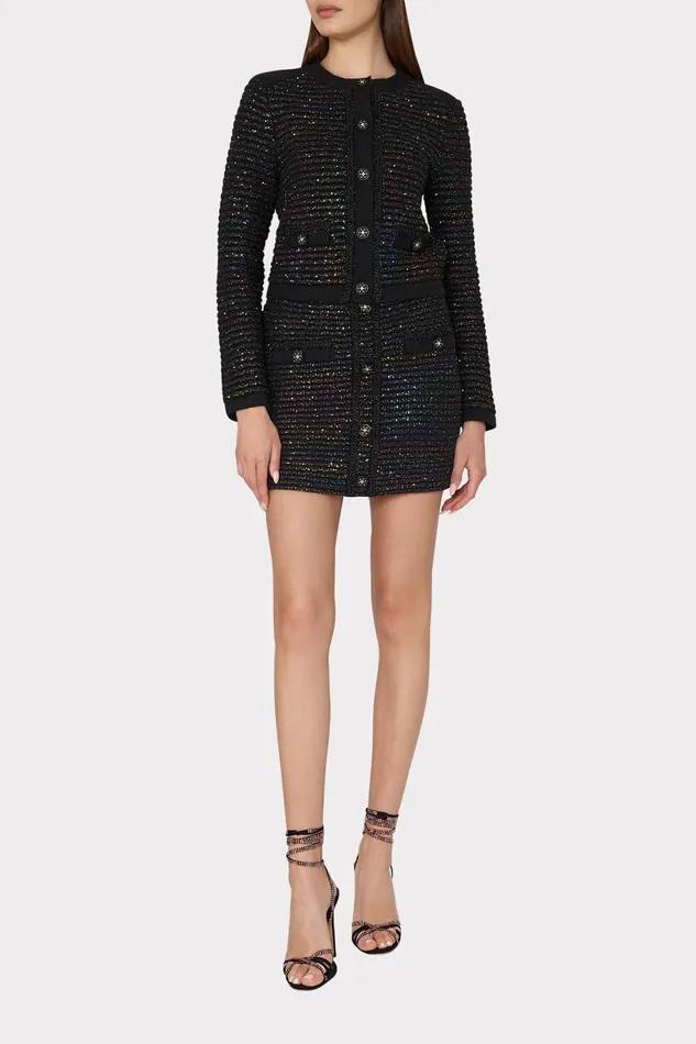 Milly Sequin Textured Cardigan Multi Women Matching Sets