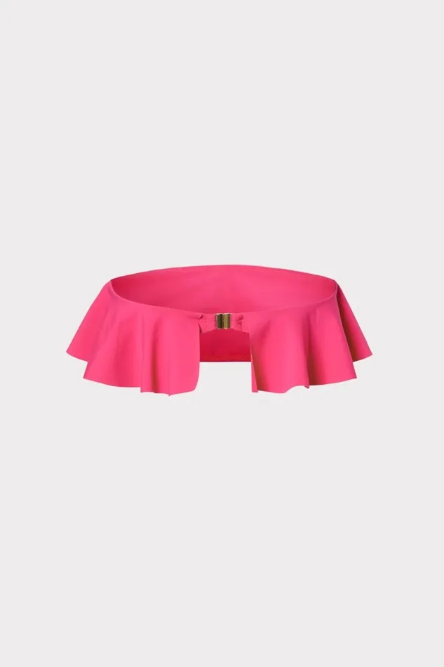 Milly Solid Michelle Ruffle Bandeau Bikini Top Thai Pink Women Swim and Coverups Milly Solid Michelle Ruffle Bandeau Bikini Top Thai Pink Women Swim and Coverups