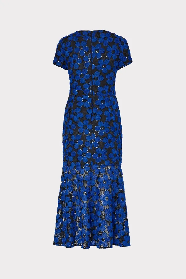Milly Tahlia Tulle Embroidery Dress Cobaltblack Women Dresses