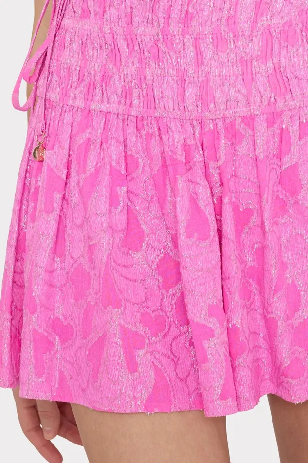 Milly Wendy Lurex Jacquard Shorts Pink Women Swim and Coverups Milly Wendy Lurex Jacquard Shorts Pink Women Swim and Coverups