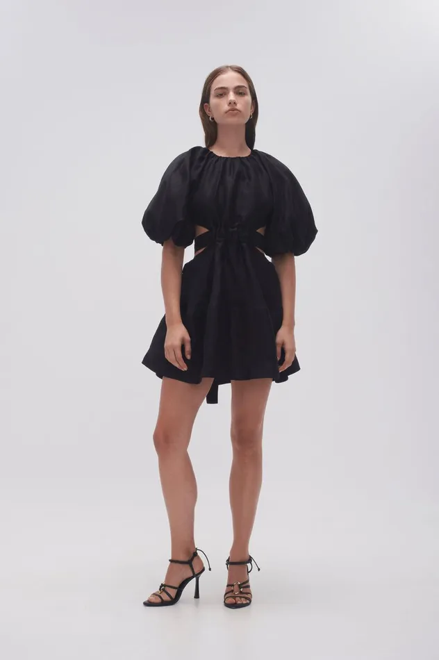 Mimosa Cut Out Mini Dress Black Women Aje Mini Dresses