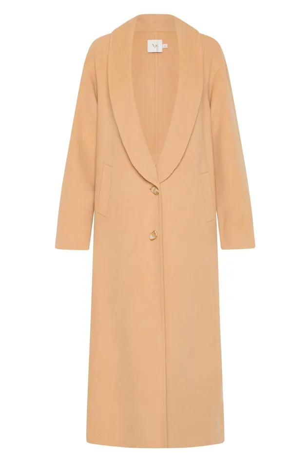 Modular Long Line Wool Coat Ecru Beige Women Aje Blazers Jackets 038 Coats