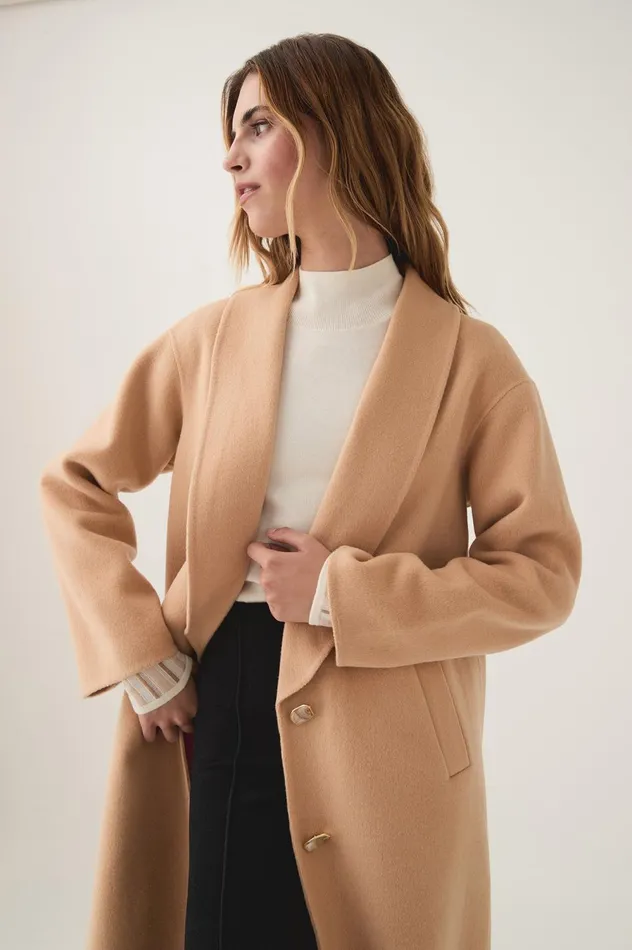 Modular Long Line Wool Coat Ecru Beige Women Aje Blazers Jackets 038 Coats