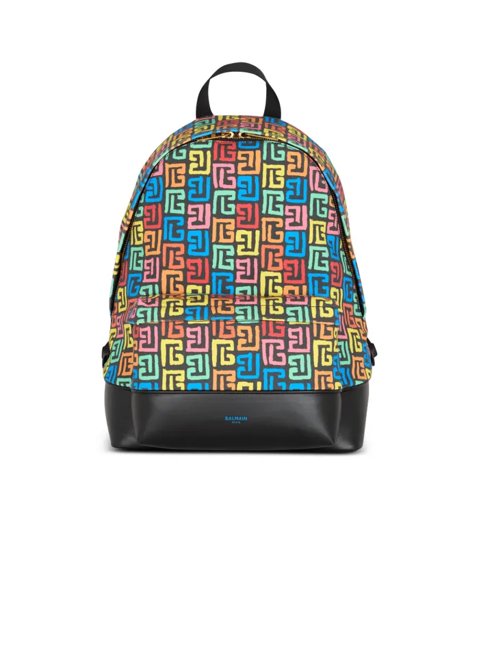 Multicoloured PB Labyrinth Canvas Backpack Black Men Balmain Bags And Backpacks