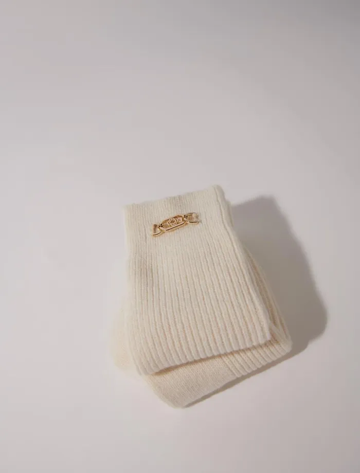Other Accessories Women Maje Wool Mix KneeHigh Socks Ecru