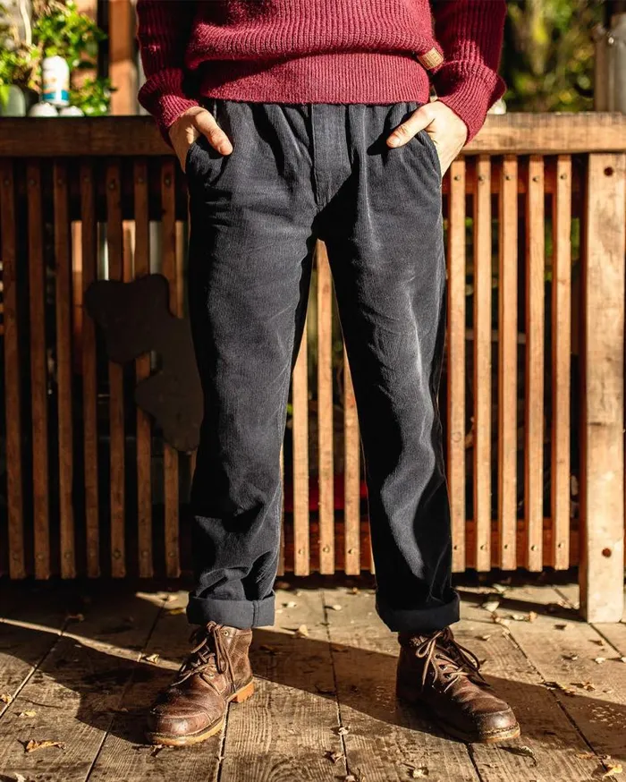 Passenger Clothing Adventurer Cord Trouser Deep Navy Men Trousers