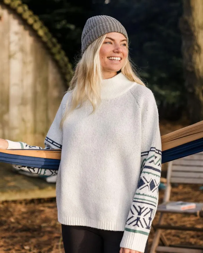Passenger Clothing Ambiance Recycled Knitted Jumper Homespun Stripe Off White Women Knitwear Passenger Clothing Ambiance Recycled Knitted Jumper Homespun Stripe Off White Women Knitwear