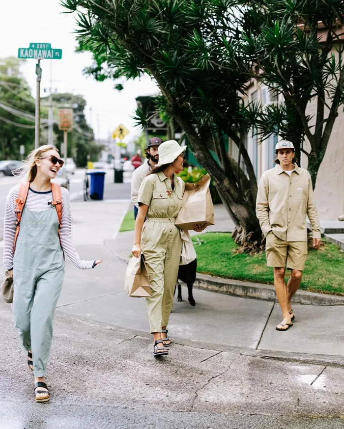 Passenger Clothing Bluebell Organic Cotton Boiler Suit Biscuit Women Dungarees and Trousers