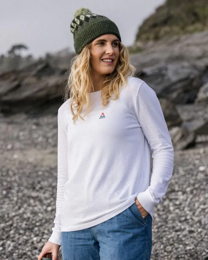 Passenger Clothing Classic Recycled Cotton LS TShirt White Women Tops and TShirts