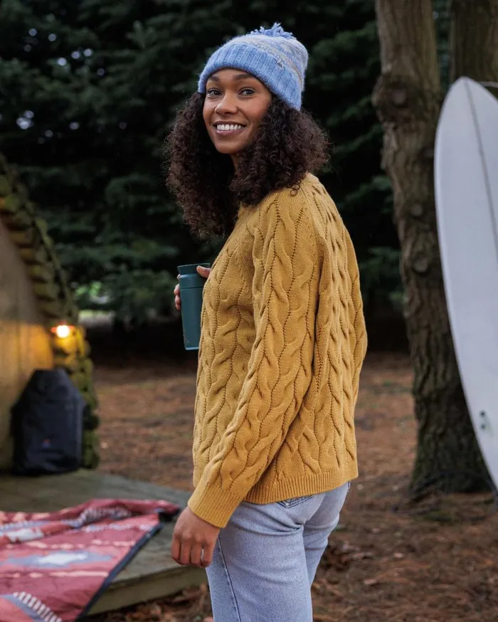 Passenger Clothing Comfort Organic Knitted Jumper Mustard Gold Women Knitwear