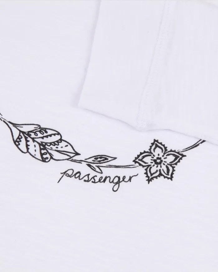 Passenger Clothing Daisy Chain Recycled Cotton LS TShirt White Women Tops and TShirts