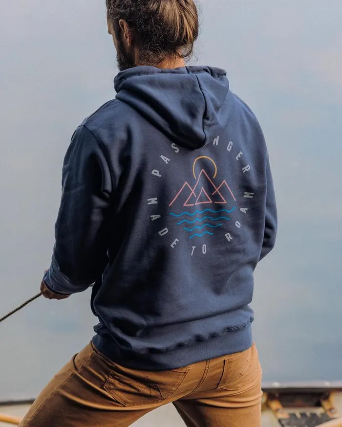 Passenger Clothing Escapism Recycled Cotton Hoodie Dark Denim Men Hoodies and Sweatshirts