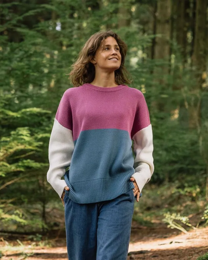 Passenger Clothing Gondwana Oversized Knitted Jumper Washed Blue Women Knitwear