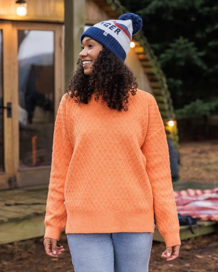 Passenger Clothing Hinterland Recycled Knitted Jumper Apricot Women Knitwear