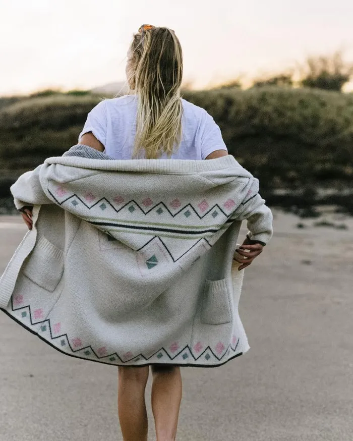 Passenger Clothing Leif Recycled Yarn Cardigan Off White Women Knitwear