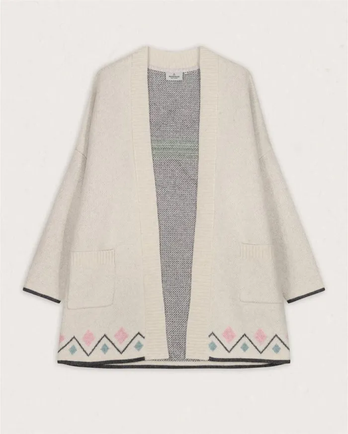 Passenger Clothing Leif Recycled Yarn Cardigan Off White Women Knitwear