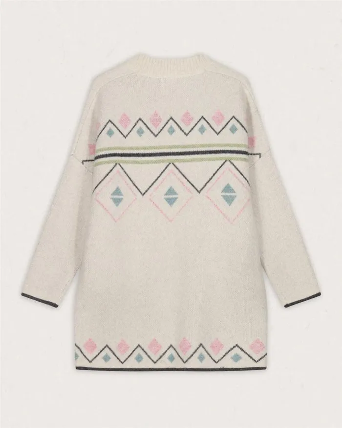 Passenger Clothing Leif Recycled Yarn Cardigan Off White Women Knitwear