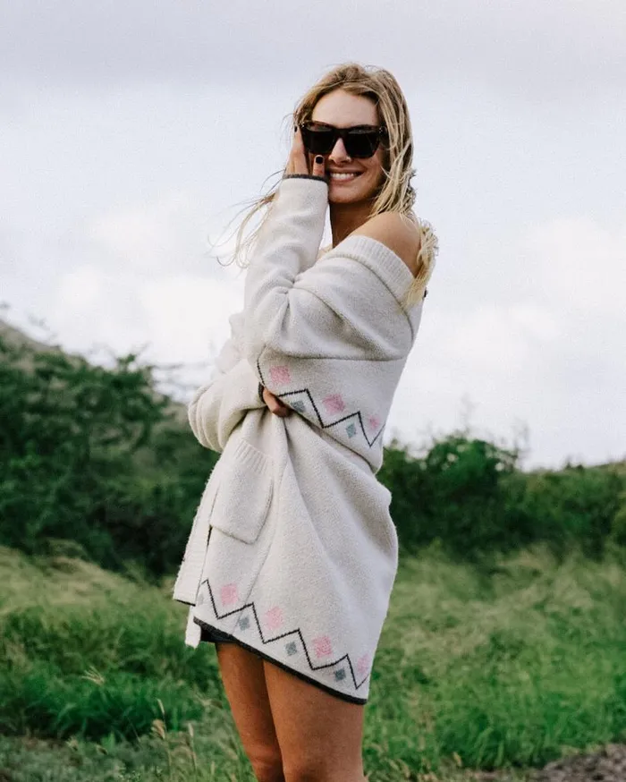 Passenger Clothing Leif Recycled Yarn Cardigan Off White Women Knitwear