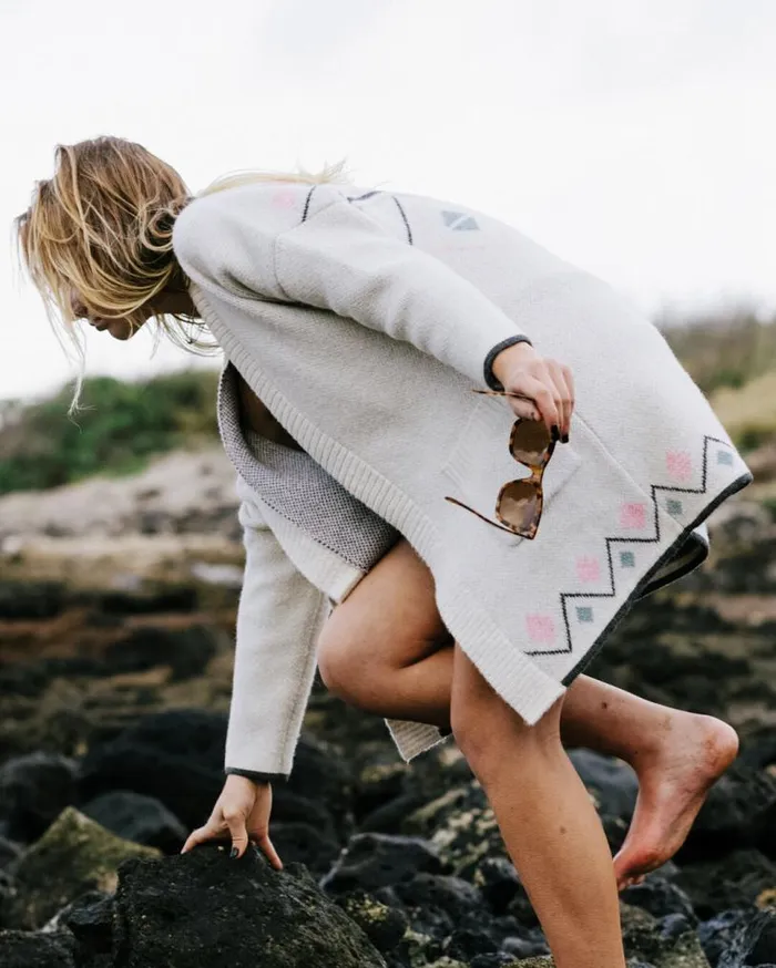 Passenger Clothing Leif Recycled Yarn Cardigan Off White Women Knitwear
