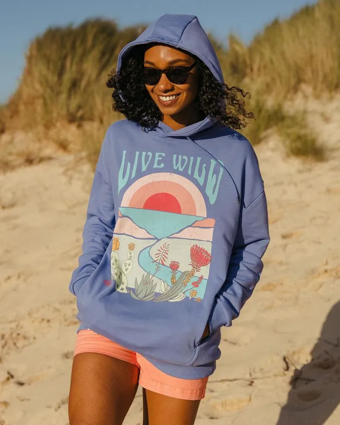 Passenger Clothing Live Wild Recycled Cotton Oversized Hoodie Baja Women Hoodies and Sweatshirts