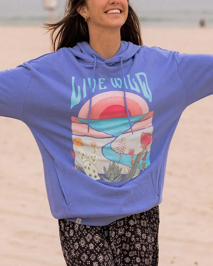 Passenger Clothing Live Wild Recycled Cotton Oversized Hoodie Baja Women Hoodies and Sweatshirts