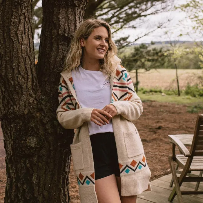 Passenger Clothing Palumbo Hooded Cardigan Off White Women Knitwear