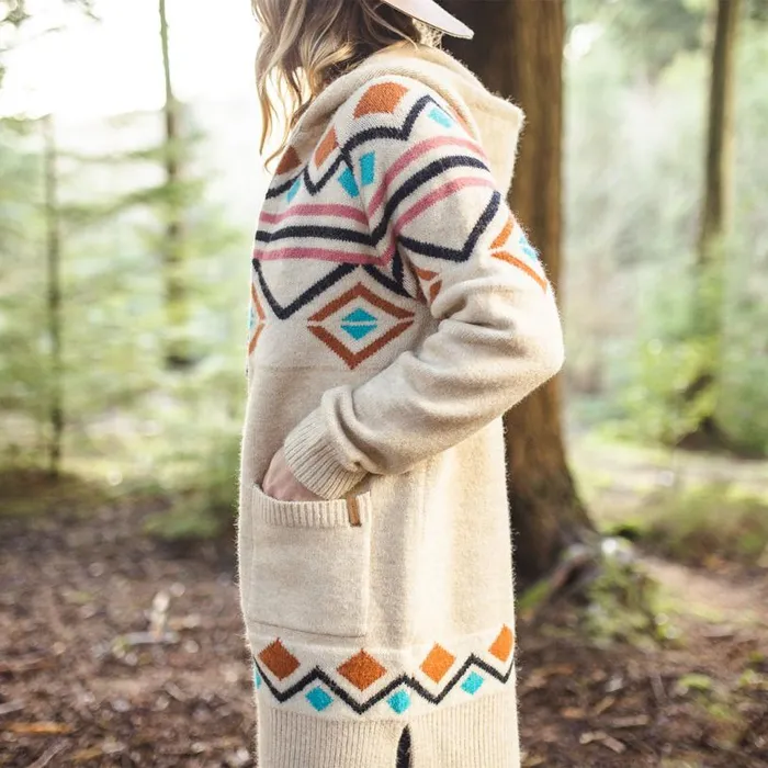 Passenger Clothing Palumbo Hooded Cardigan Off White Women Knitwear