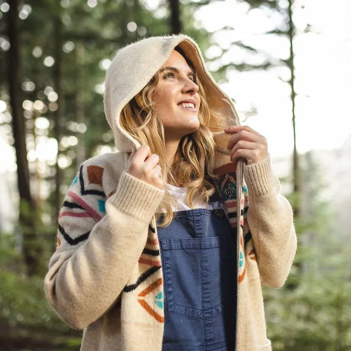 Passenger Clothing Palumbo Hooded Cardigan Off White Women Knitwear