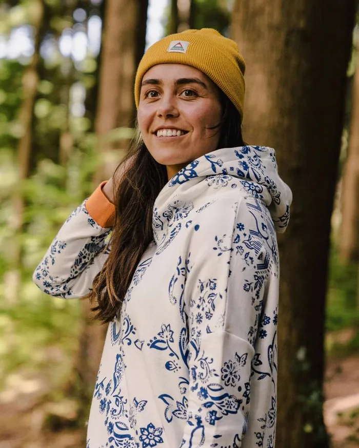 Passenger Clothing Patchwork Recycled Cotton Hoodie Off White Women Hoodies and Sweatshirts