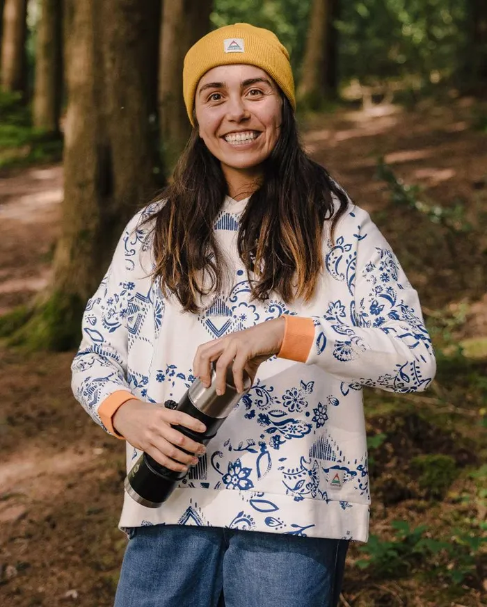 Passenger Clothing Patchwork Recycled Cotton Hoodie Off White Women Hoodies and Sweatshirts