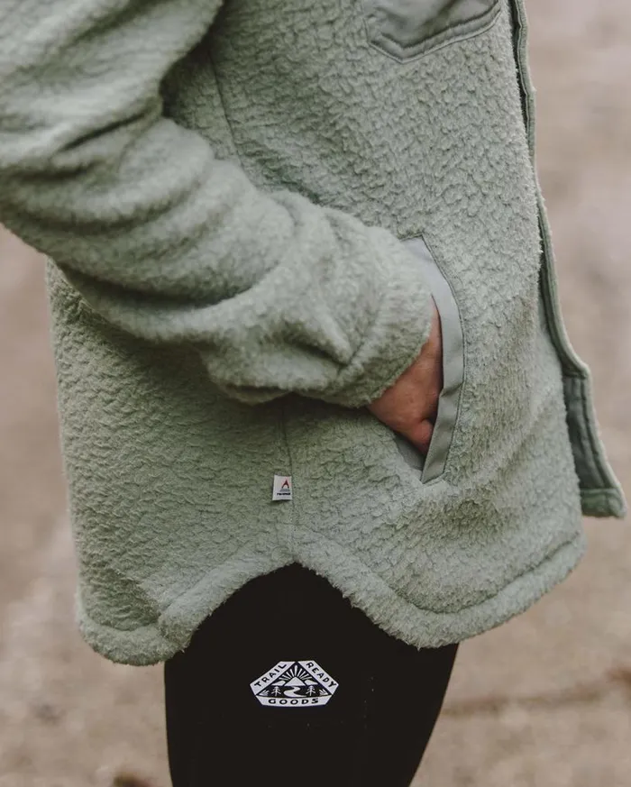 Passenger Clothing Rappel Recycled Sherpa Fleece Oversized Shirt Pistachio Women Shirts