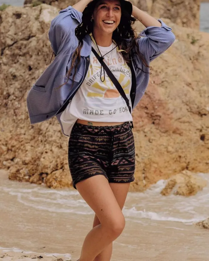 Passenger Clothing Santosa Organic Cotton Jacquard Short Black Geo Pattern Women Shorts Passenger Clothing Santosa Organic Cotton Jacquard Short Black Geo Pattern Women Shorts