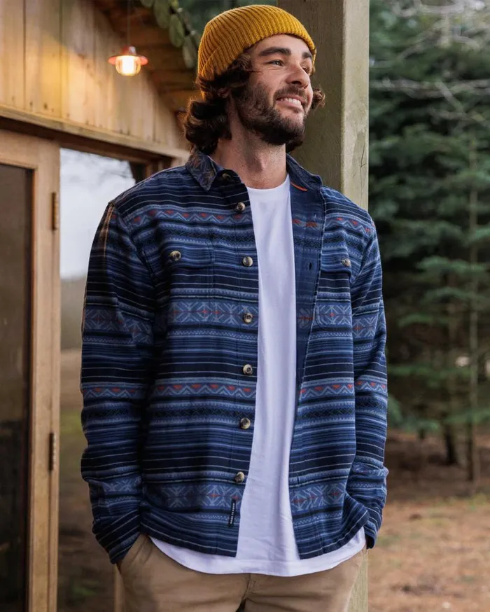 Passenger Clothing Slowdown Heavyweight Overshirt Dark Denim Men Shirts