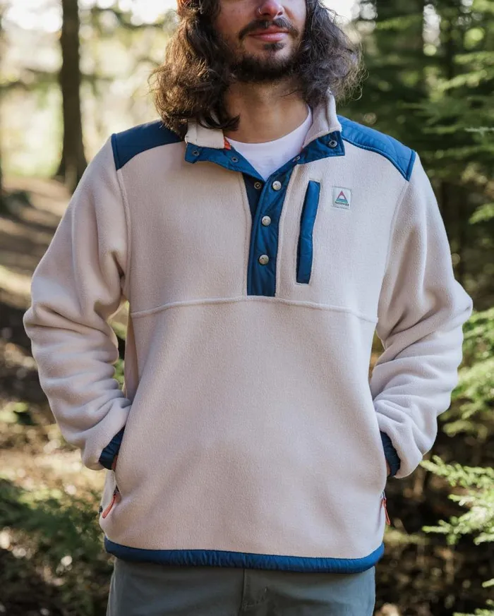 Passenger Clothing Solace Recycled SherpaLined Polar Fleece Vintage White Men Fleece