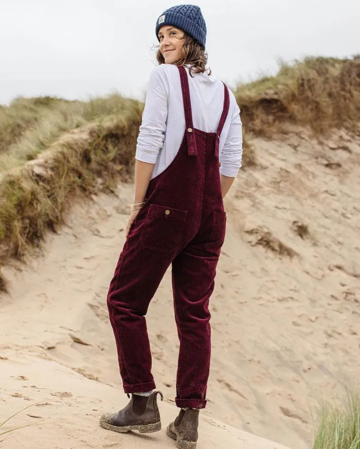 Passenger Clothing Tiaga Cord Dungarees Windsor Wine Women Dungarees and Trousers