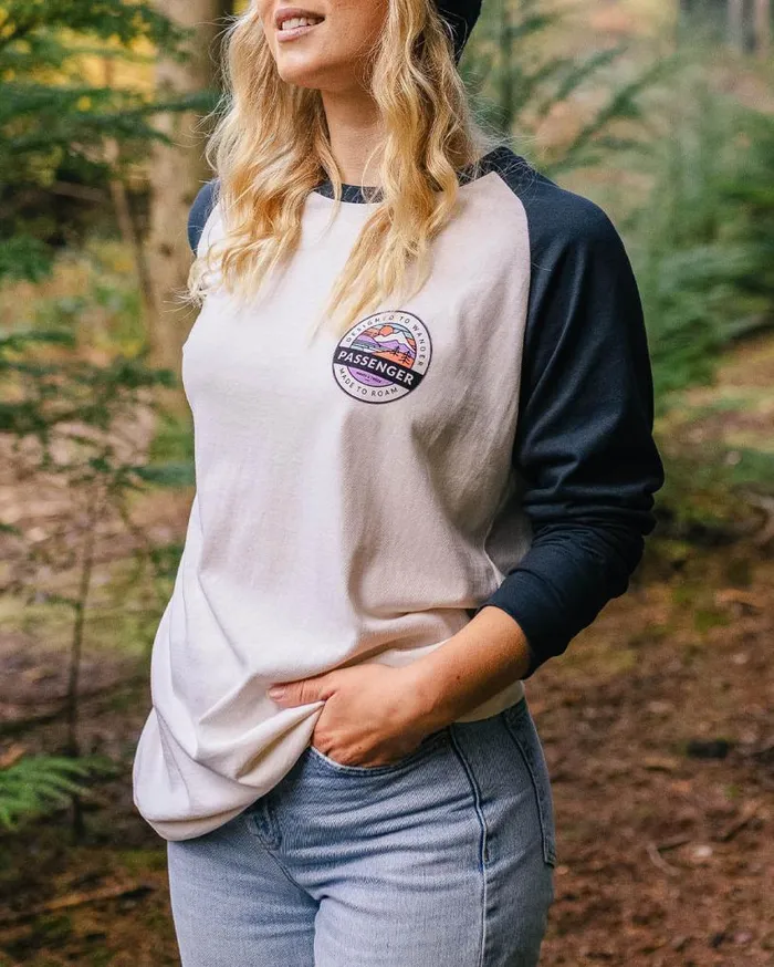 Passenger Clothing Wilds Recycled Cotton Oversized LS TShirt Deep Navy Women Tops and TShirts