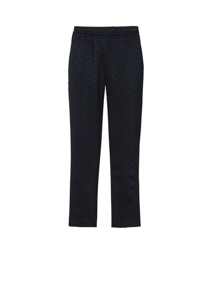 PB Labyrinth Jacquard Trousers Navy Men Balmain Trousers And Shorts