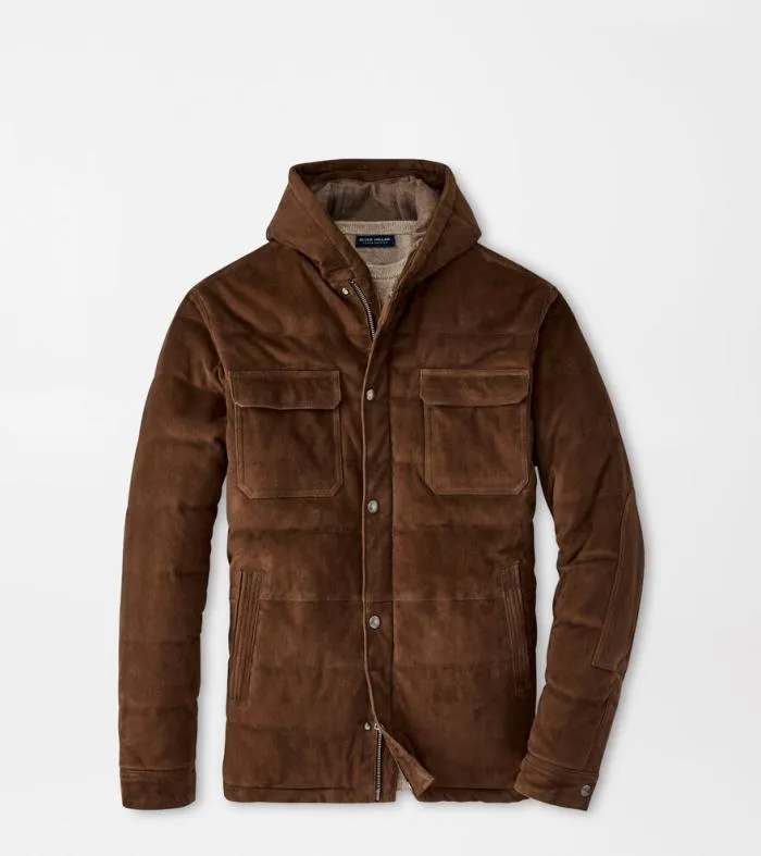 Peter Millar Jackets 038 Coats Men Excursionist Flex Suede Hooded Bomber