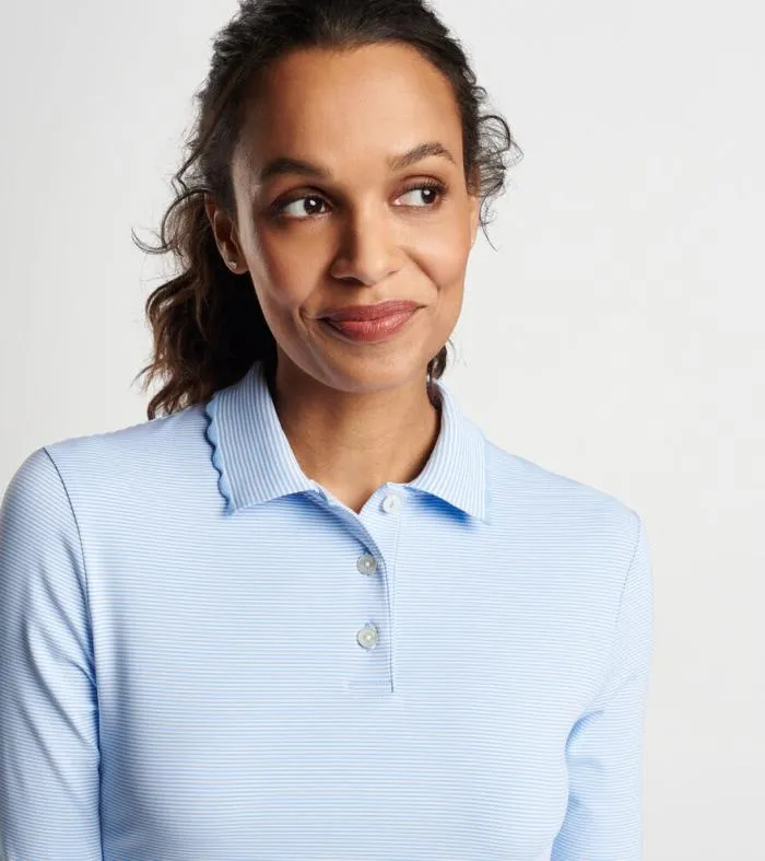 Peter Millar Polos 038 Shirts GolfWomen Opal LongSleeve Stretch Jersey Polo