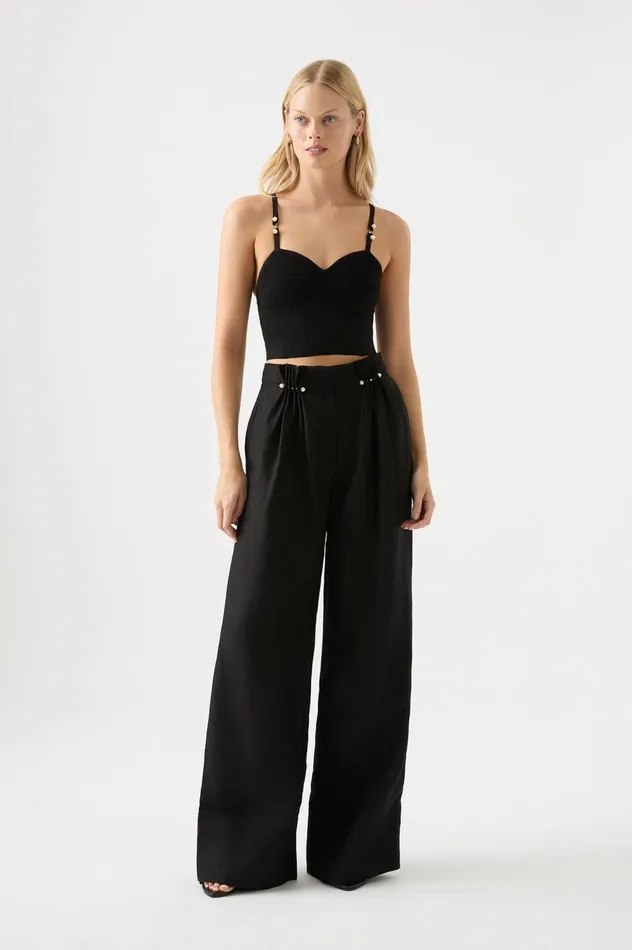 Phaedra Ottoman Knit Bustier Black Women Aje Body 038 Crepe Knit