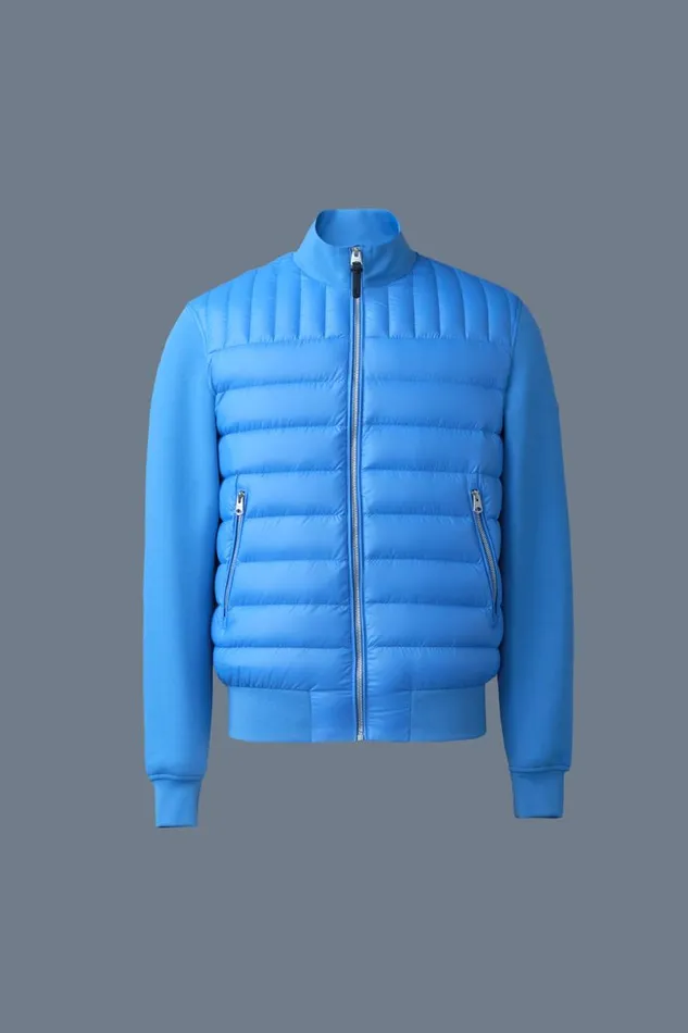 Puffer Men Mackage COLLINR Nano Down Mixed Media Bomber Jacket Cream