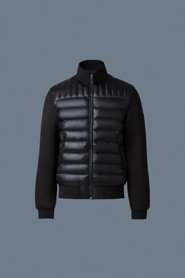 Puffer Men Mackage COLLINR Nano Down Mixed Media Bomber Jacket Garnet
