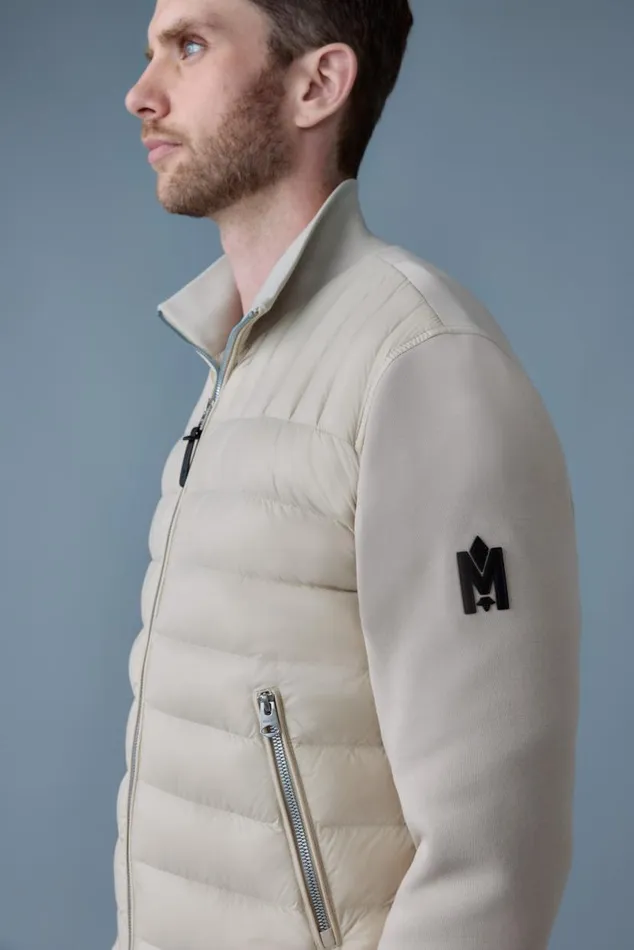Puffer Men Mackage COLLINR Nano Down Mixed Media Bomber Jacket Garnet Puffer Men Mackage COLLINR Nano Down Mixed Media Bomber Jacket Garnet
