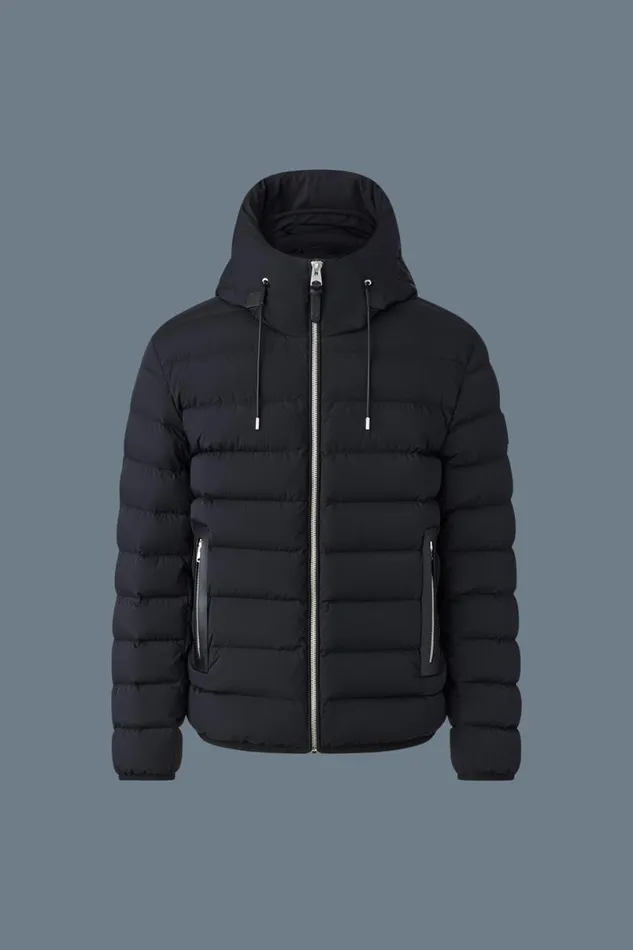 Puffer Men Mackage JACK Agile360 Stretch Light Down Jacket With Hood Carbon