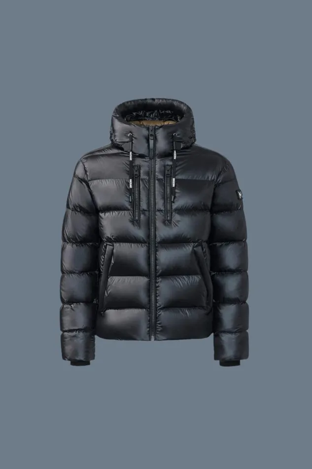 Puffer Men Mackage VICTOR Lustrous Light Down Jacket With Hood For Men Black
