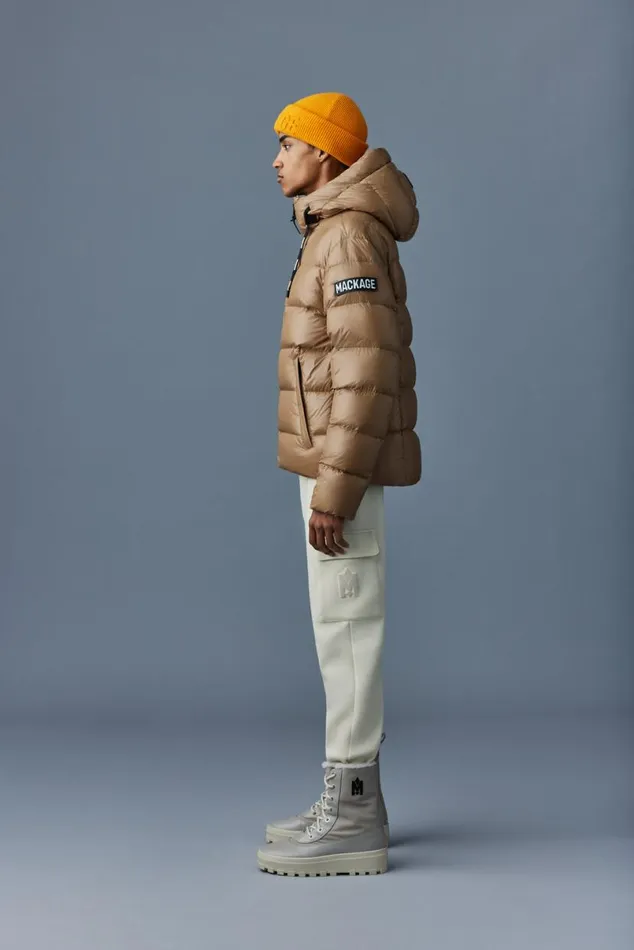 Puffer Men Mackage VICTOR Lustrous Light Down Jacket With Hood For Men Black